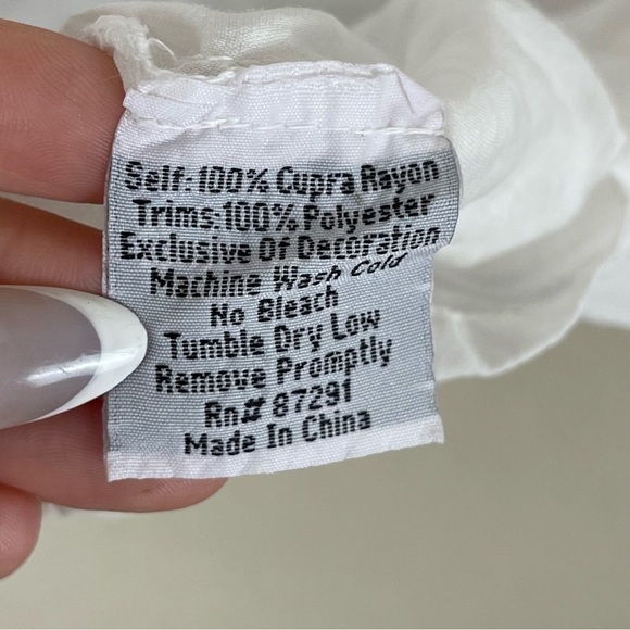 Johnny Was Floral Embroidered Tunic Blouse White Boho Peasant Cottagecore Sheer - Picture 12 of 12